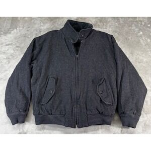 Nordstrom Reversible Bomber Jacket Mens Small Gray Wool Corduroy Broken zip pull